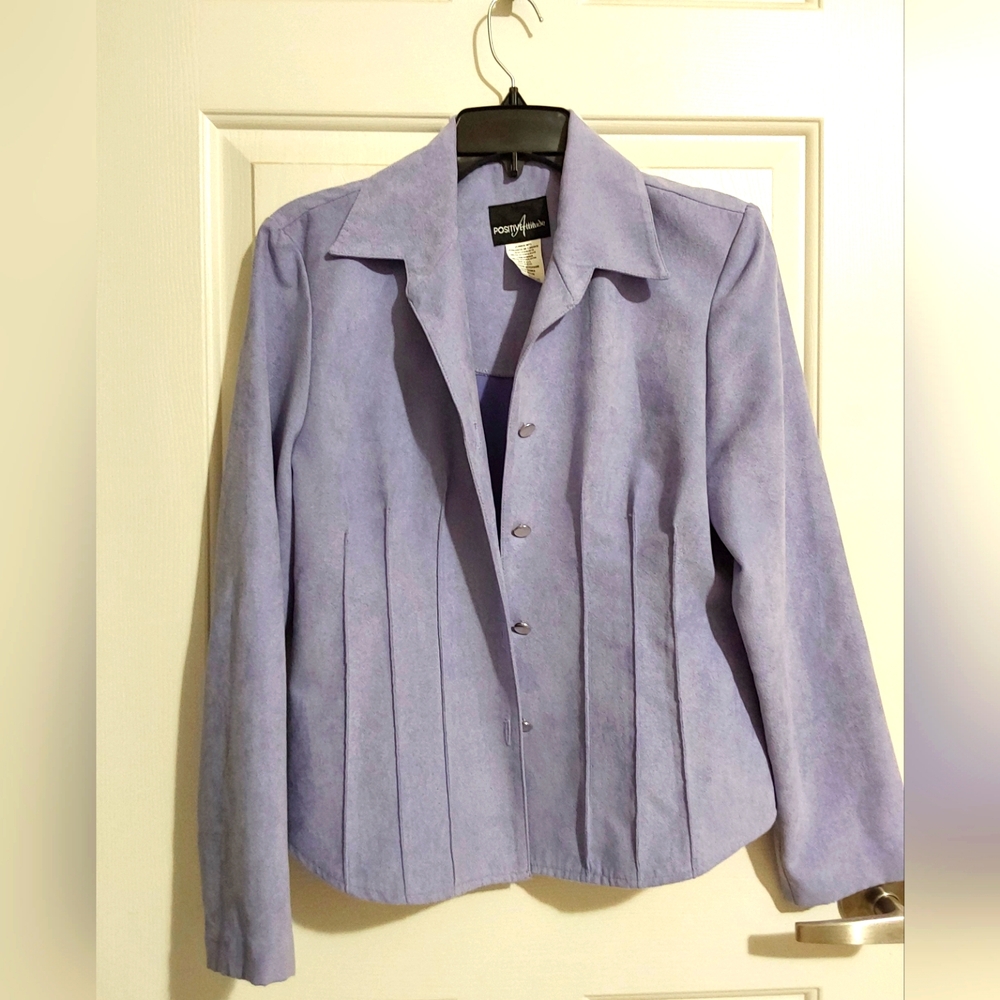 Lightweight, lavender suede, unlined jacket by Positive Attitude